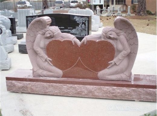 Angel & heart headstone