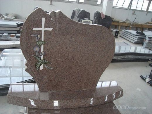 Poland style granite cross design headstone