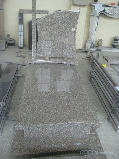 Poland style grey granite cross design tombstones