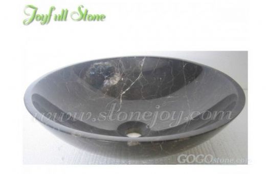 SI-058, Black Stone Vessel for Bathroom