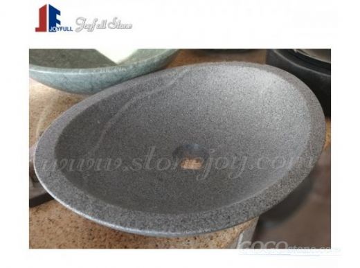 Oval shape stone sinks for bathroom