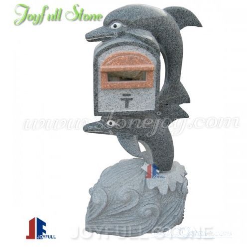 GM-066 Outdoor garden stone dolphin letterbox