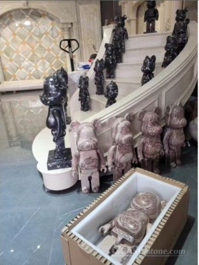 Indoor Decoration Bearbrick Marble Statue