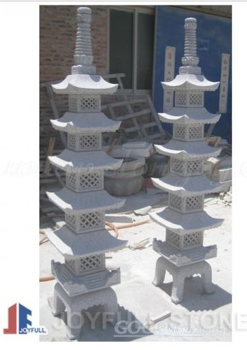 Stone Grey granite pagoda for Japanese garden decor