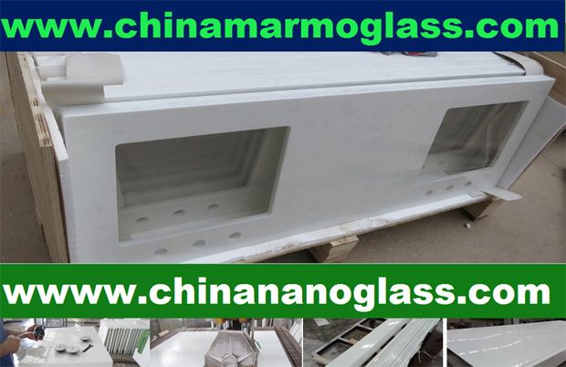 white glass vanitytop