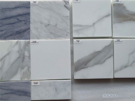 Calacatta White Nano Glass Vanity top and countertops