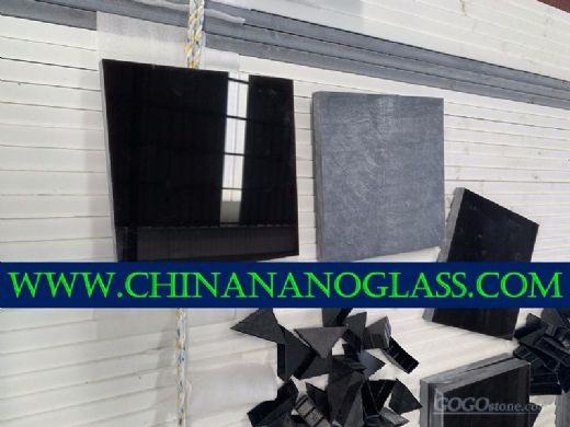 Black Nano Glass Crystallized Stone Slab