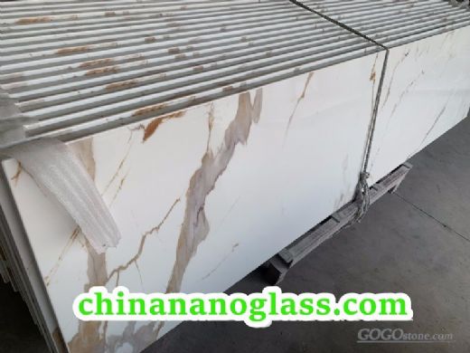 nano calacatta marble glass slab