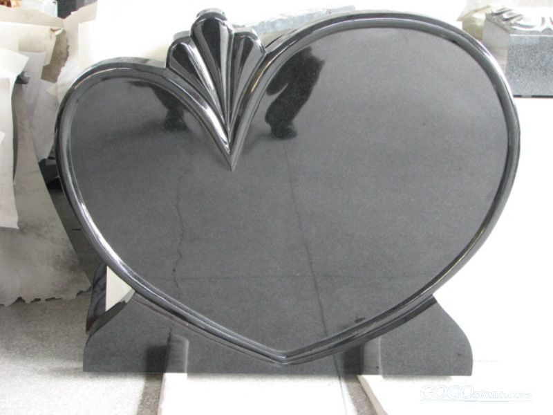heart shape shanxi black headstone
