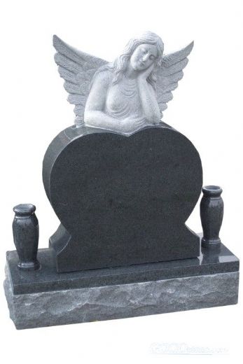 Angel granite headstone,grave makers with vase