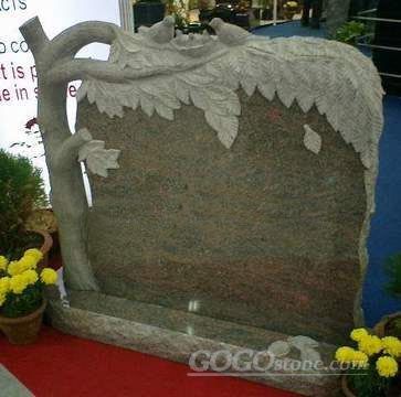 Special design granite headstone with tree shape