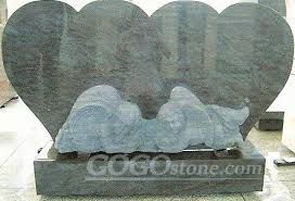 Double heart granite memorials ,granite headstone