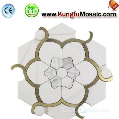 Carrara Water Jet Marble Mosaic Wall