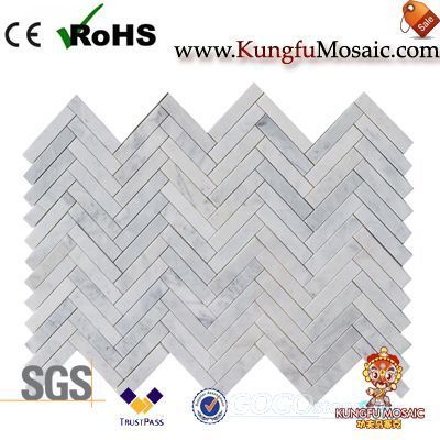 Carrara White Herringbone Marble Mosaic China