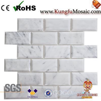 Carrara Marble Mosaic Beveled Brick China