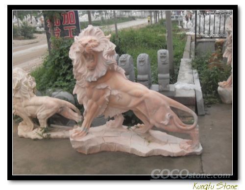 Lion stone sculpture