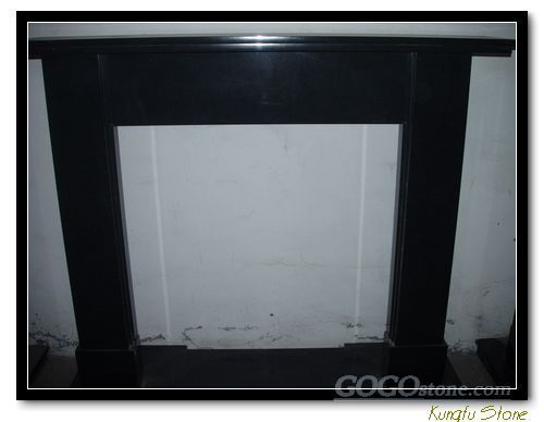 black grantie fireplace