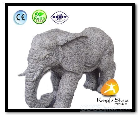 Grey Granite Elephant Statue