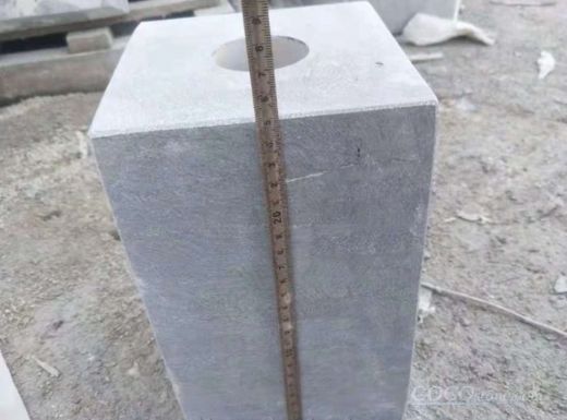 parking stone with hole in Blue Limestone