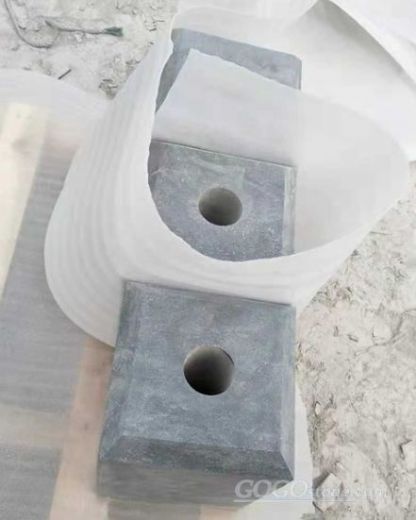 parking stone with hole in Blue Limestone