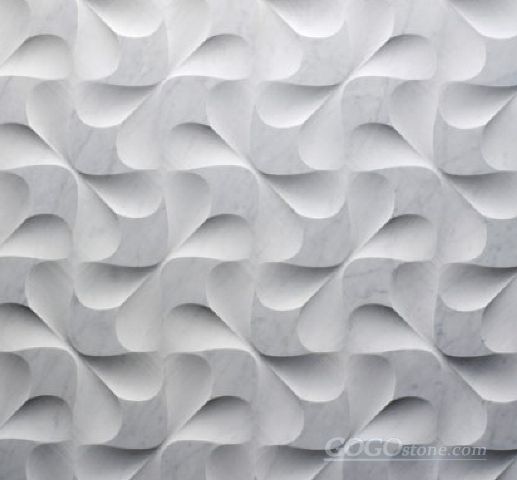 Natural bianco carrara marble 3d interior wall board