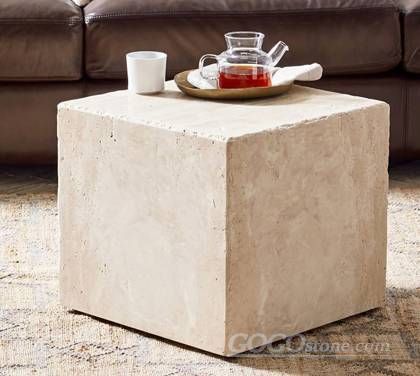 Marble Coffee Table Modern Stone Block Square Cube Plinth