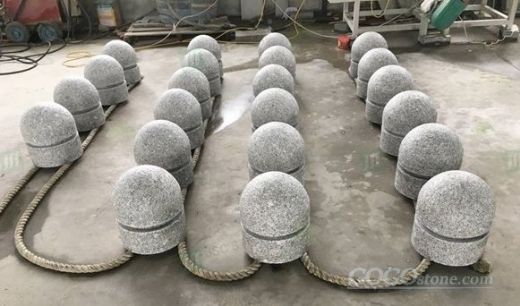 G383 Pearl Flower Granite Outdoor Parking Car Stop Stone