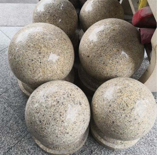 Yellow Granite Car Parking Sphere Balls Bollards