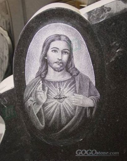 Shadow carving Granite Headstone