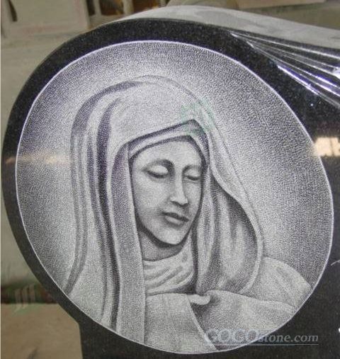 Shadow Carving Granite Headstone