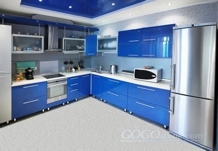 Star-blue Quartz Kitchen Cabinet