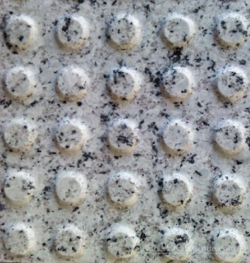 Grey White Marble Blind Stone With Round Spot Upper Design