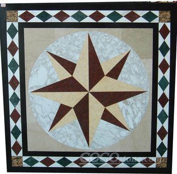 Marble Pattern/Medallion Tile, in different materials mixed, in square Design