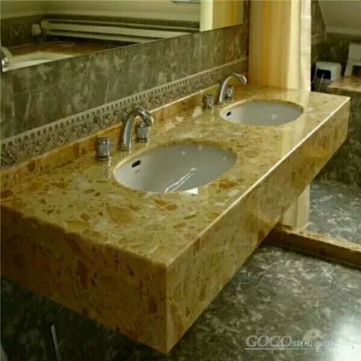 Engineered stone vanity tops yellow quartz top