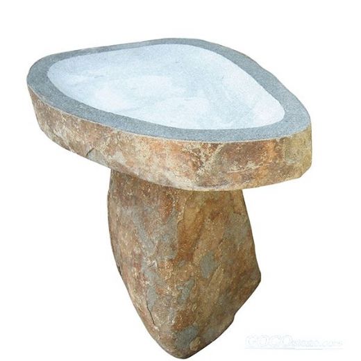 River stone bird bath