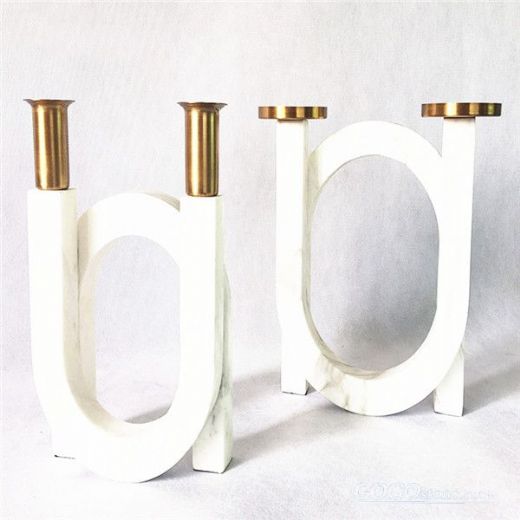 White marble candle holder wedding home decor