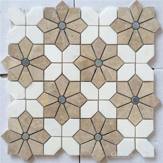 Popular mosaic tile for bathroom tile flower pattern