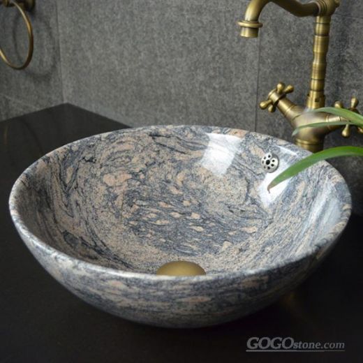 sandwave granite round bowl lavatory sink