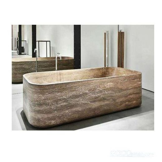 Coffee travertine bathroom tub