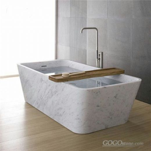 Solid marble bathtub