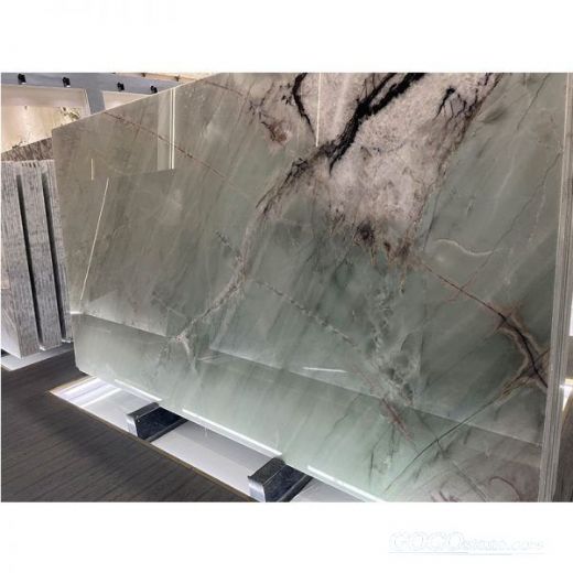 onyx slab green tile