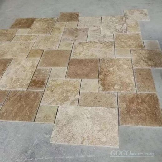 Travertine tile French pattern