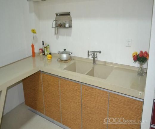 Cream beige quartz countertops，kitchen top