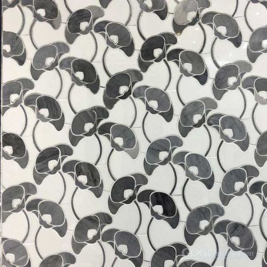 Lily flower mosaic tile for wall