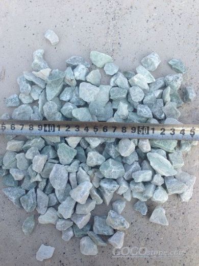 green crushed aggregate gravels