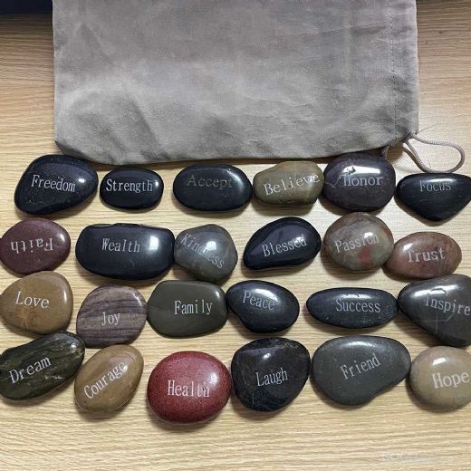 Natural River Stones Engraved Pebble