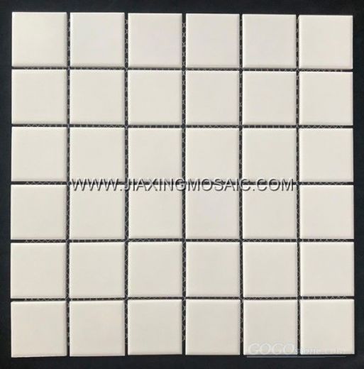 White color square porcelain mosaic tile