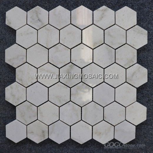 Oriental Jade Marble Polished 2″ Hexagon Mosaic Tile