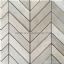Wooden White Marble Chevron Mosaic