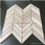 Wooden White Marble Chevron Mosaic
